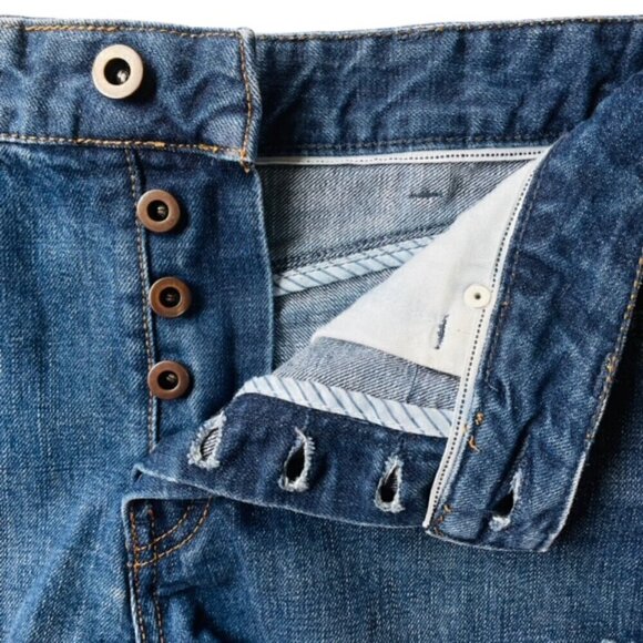 FREE PEOPLE High Rise Button Fly Cutoff Jean Shorts - Size 27 - Picture 3 of 6